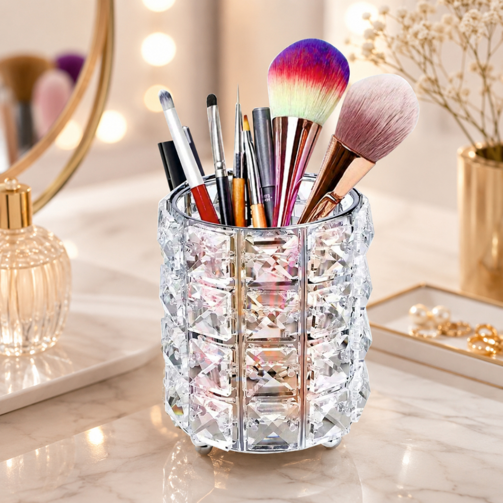 Porta Pincel de Cristal de Luxo p/ Maquiagem e Objetos oferta especial Novidade Porta Pincel de Cristal de Luxo p/ Maquiagem e Objetos oferta especial Novidade