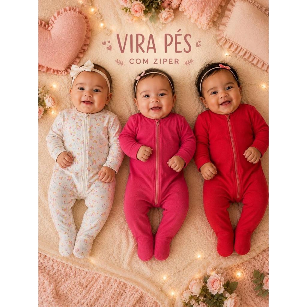 kit Com tres Macacao Manga Longa Menina ou Bebe Menino kit Com tres Macacao Manga Longa Menina ou Bebe Menino - Oferta na Shopee