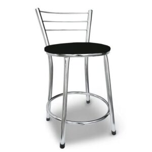 Banco Banqueta Baixa C/ Encosto Cromada Cozinha Bar Cairo - Oferta na Shopee