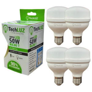 Kit 4 Lâmpadas Led 50W Bulbo 6500k Branco Frio (LUZ BRANCA) E27 Bivolt Inmetro Econômica - Oferta na Shopee