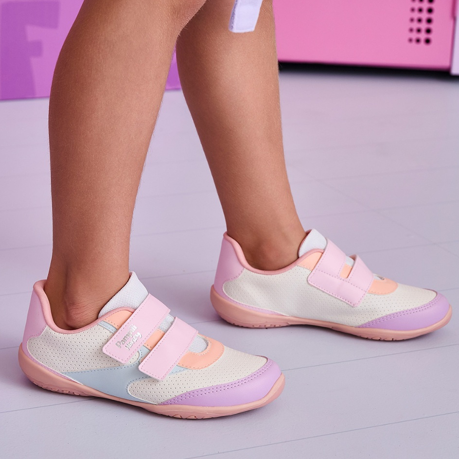 Tênis Infantil Honey Escolar Branco Colorido Pampili Tênis Infantil Honey Escolar Branco Colorido Pampili
