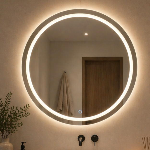 Espelho Redondo Jateado com LED 3 Cores Touch de 40x40 a 60x60cm Luxo Decoração Moderna Bivolt Espelho Redondo Jateado com LED 3 Cores Touch de 40x40 a 60x60cm Luxo Decoração Moderna Bivolt - Oferta na Shopee