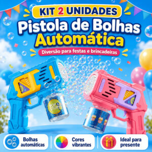 Lançador Máquina de Bolhas de Sabão Automático Kit Festa Junina Brinquedo Infantil Luz LED - Oferta na Shopee