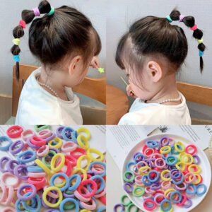 ANA1108 Kit150Unidades Elasticos de Cabelo Tipo Meia Xuxinha Criança Adulto Rabicó - Oferta na Shopee
