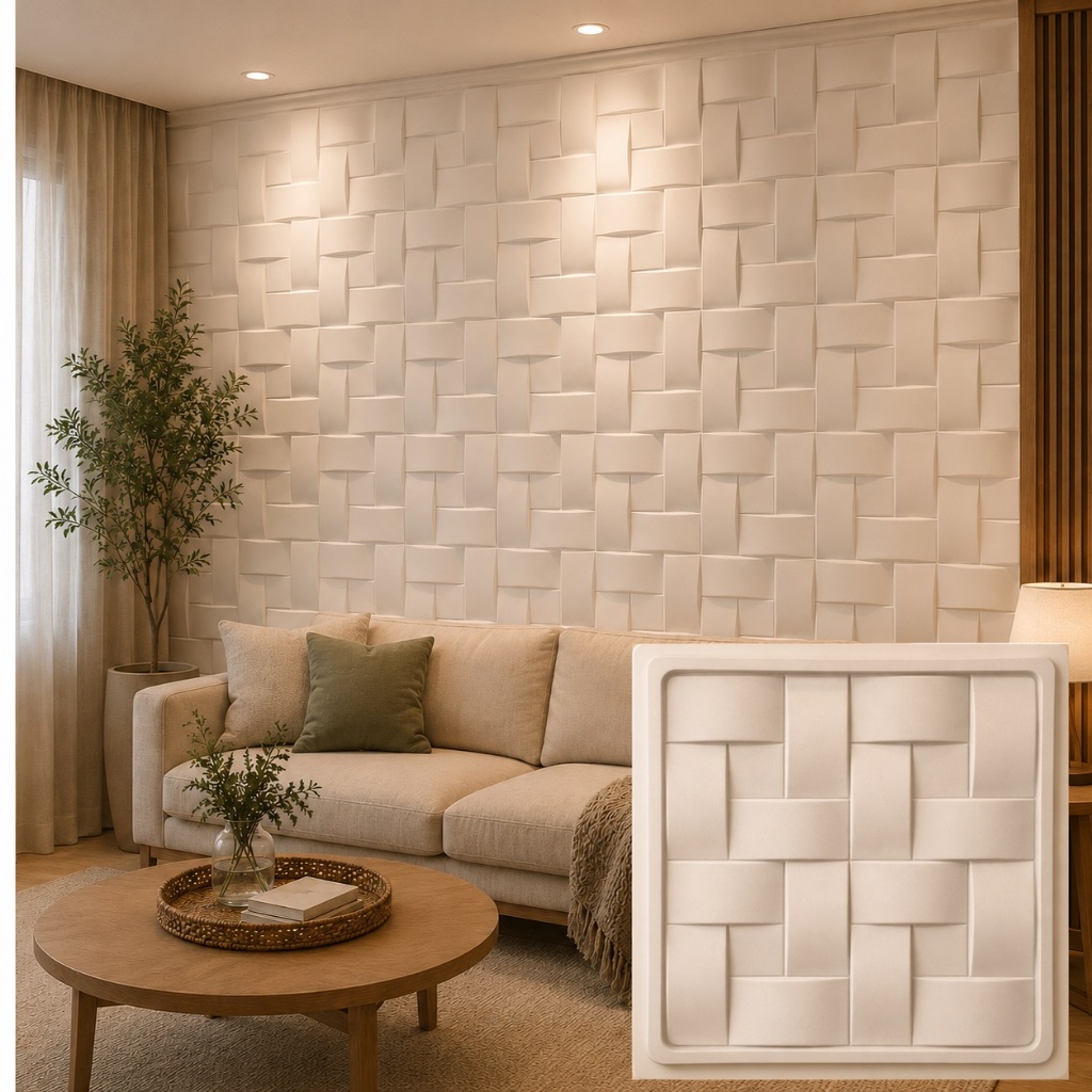 Forma Molde 3D Gesso Cimento 32x32cm PSAI Reutilizável Econômico Revestimento Parede Forma Molde 3D Gesso Cimento 32x32cm PSAI Reutilizável Econômico Revestimento Parede