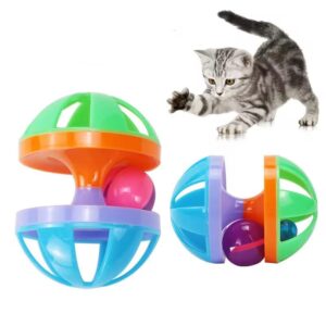 Bola Interativa Giratória Para Gatos Com Sino Anti Stress - Oferta na Shopee