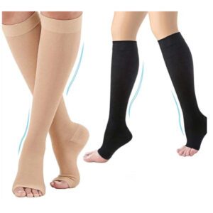 Par Meia Média Compressão Varizes Pernas Cansadas Inchaço Dores 3/4 Zíper 20-30 Compressão Unissex - Oferta na Shopee