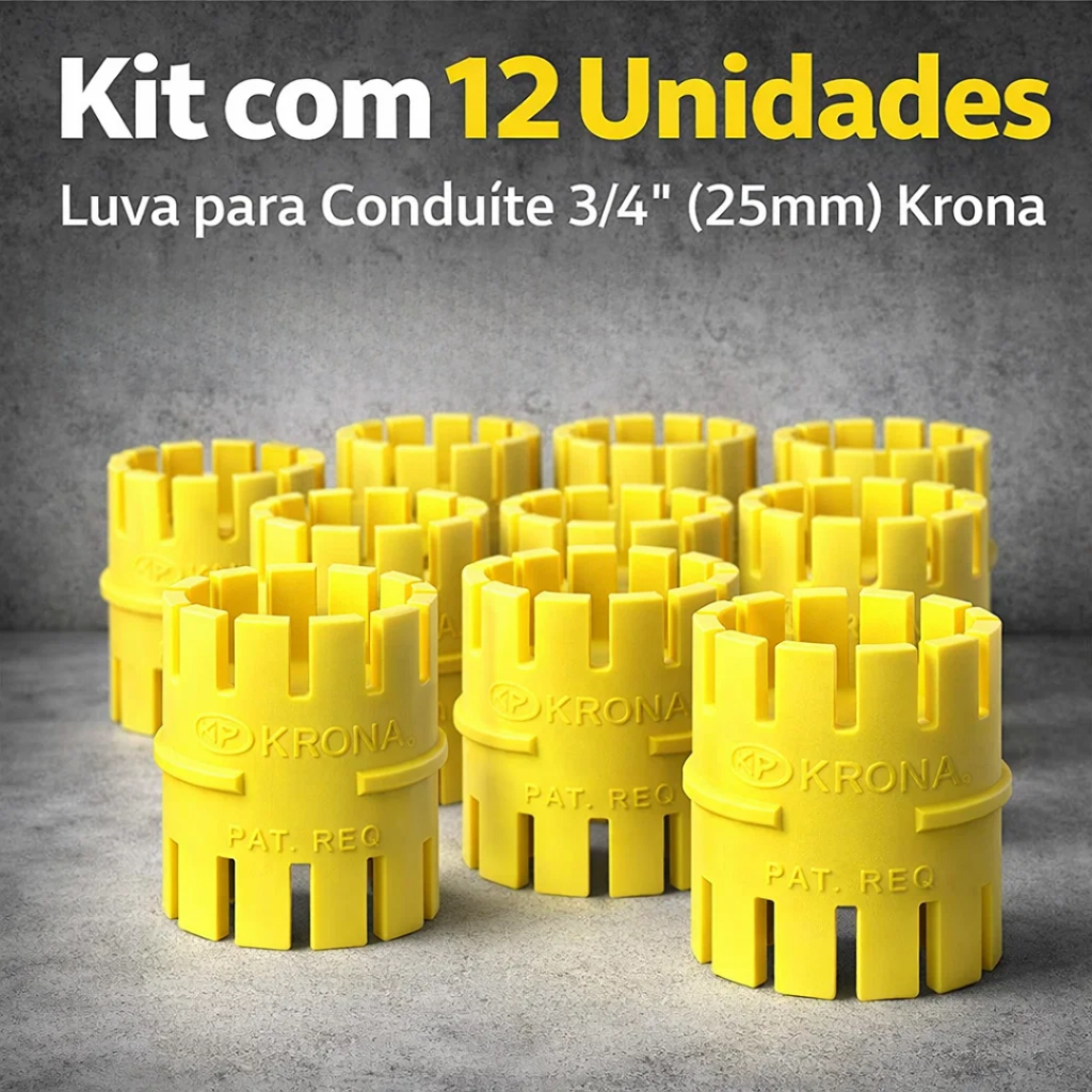 Kit Luva P/Conduite Pressão 3/4 Pol 25mm C/12 Unidades-Krona Kit Luva P/Conduite Pressão 3/4 Pol 25mm C/12 Unidades-Krona - Oferta na Shopee