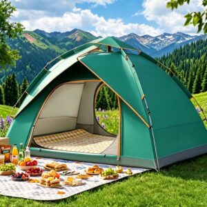 Barraca De Acampamento Automática Para 2-4 Pessoas 200x200x155cm Rápida Leve para Pesca e Caminhada - Oferta na Shopee