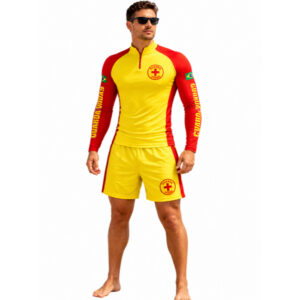 Conjunto Guarda Vidas Profissional Masculino Dry Fit | Camiseta + Short Sem Cordão | Praia Piscina - Oferta na Shopee