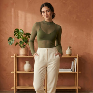 Body Blusa Verde Oliva Feminina Manga Longa Transparente Segunda Pele Elegante  Envio Imediato - Oferta na Shopee