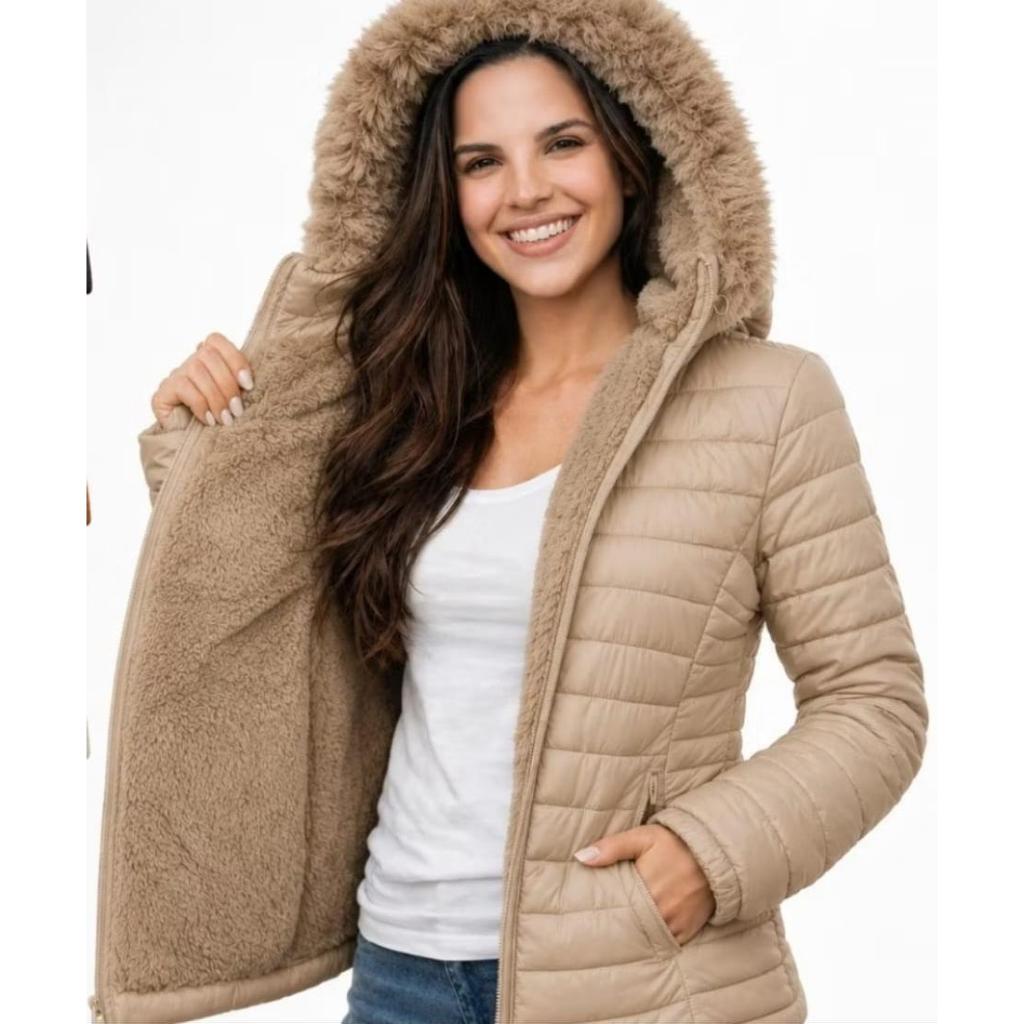 Jaqueta Gominho Com Pelo e Capuz Removível Jaqueta Gominho Com Pelo e Capuz Removível - Oferta na Shopee