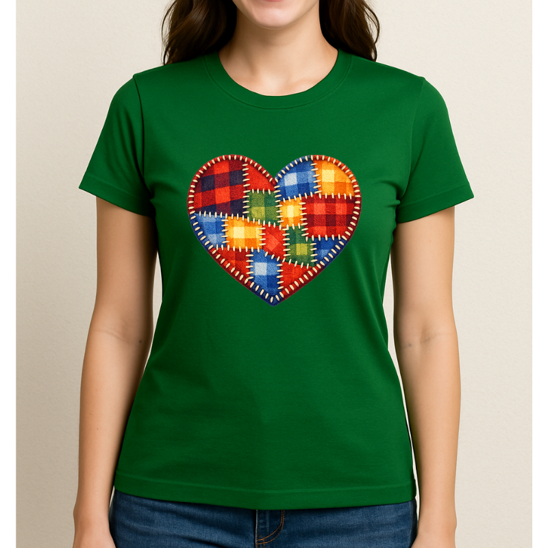 Camisa estampada festa junina blusa verde algodão coração flanela xadrês desenho arraiá plus size Camisa estampada festa junina blusa verde algodão coração flanela xadrês desenho arraiá plus size