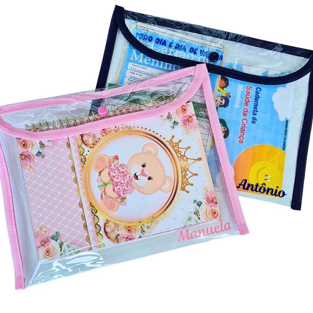 Capa Plástica Personalizada para Caderneta de Vacinação Documentos e Livro do Bebê Capa Plástica Personalizada para Caderneta de Vacinação Documentos e Livro do Bebê