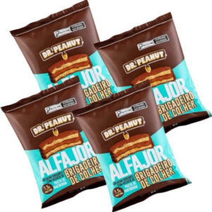 Kit 4 Unidades Alfajor Dr Peanut 55g com Whey Sabor Brigadeiro Colher - Oferta na Shopee