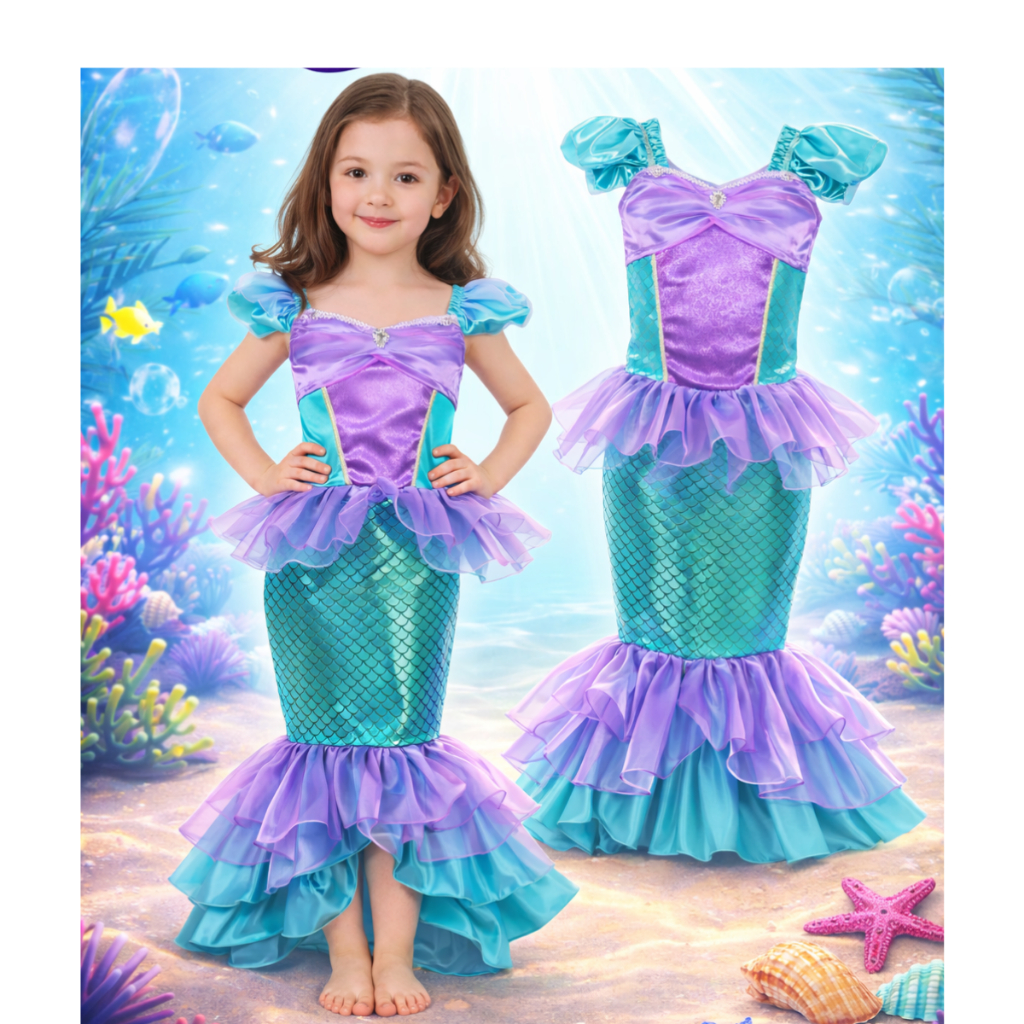 Fantasia Feminina INfantil Sereia Luxo Vestido COmpleta Fantasia Feminina INfantil Sereia Luxo Vestido COmpleta - Oferta na Shopee