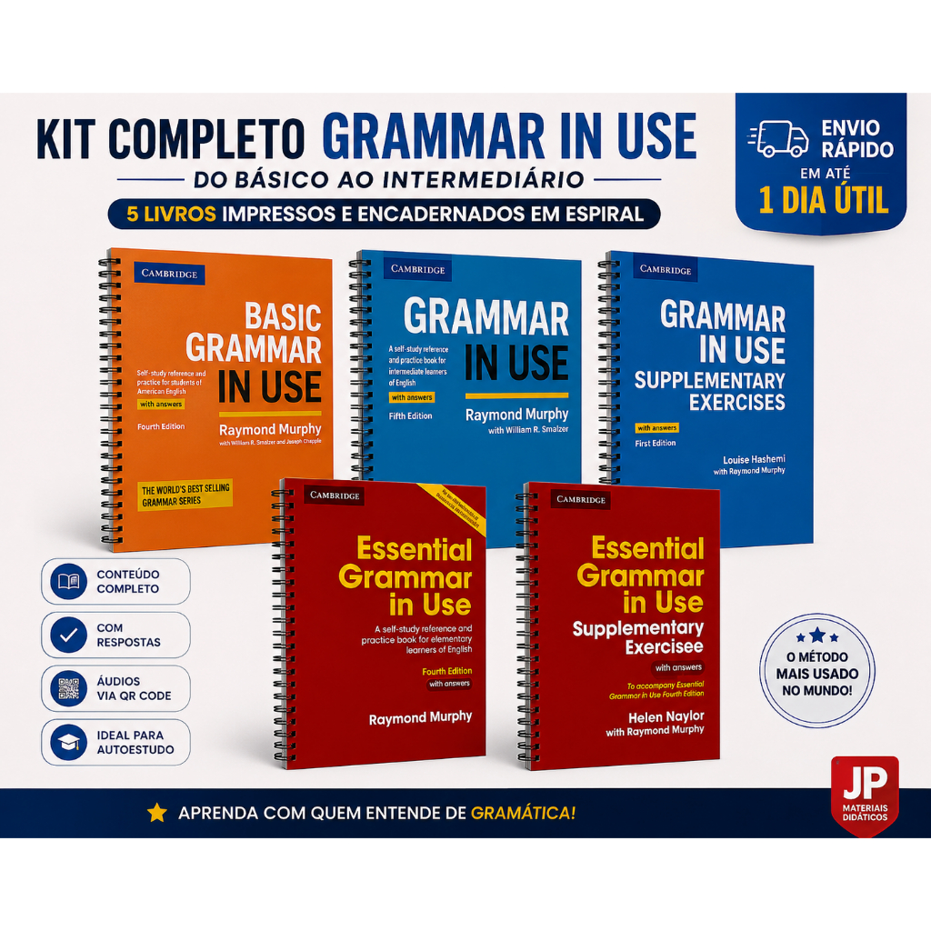 KIT GRAMMAR IN USE – INGLÊS COMPLETO DO BÁSICO AO INTERMEDIÁRIO! KIT GRAMMAR IN USE – INGLÊS COMPLETO DO BÁSICO AO INTERMEDIÁRIO!