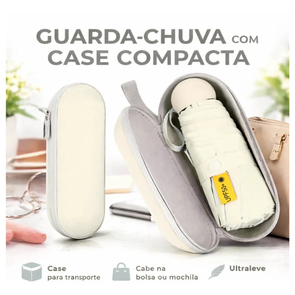 Sombrinha Cabe na Bolsa Mini Cápsula Portátil Ultraleve Proteção UV Blackout Sombrinha Cabe na Bolsa Mini Cápsula Portátil Ultraleve Proteção UV Blackout - Oferta na Shopee
