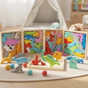 Quebra Cabeça Encaixe Divertido 3D Jogo da Velha MDF Educativo Brinquedo Bebê Pedagógico Sensorial - Oferta na Shopee