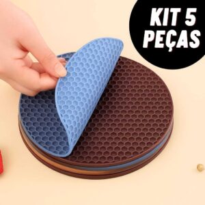 Kit 5 Descansos Panela em Silicone Protetor Resistente - Oferta na Shopee