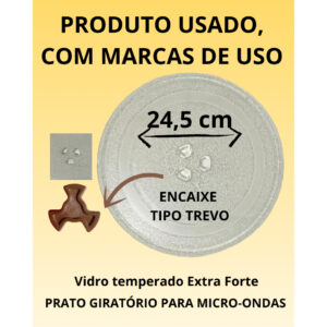 Prato para microondas - Vidro temperado e resistente - 30 cm - 31cm  - 32 cm - 34 cm - 36 cm - Oferta na Shopee