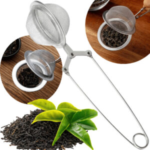 Infusor Tipo Pinça em Aço Inox para Chá com Cabo Auxiliar Filtro Reutilizável Ideal Ervas Cozinha - Oferta na Shopee
