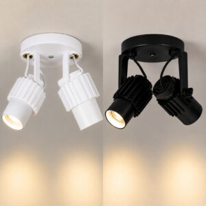 Luminária Spot Duplo Sobrepor Direcionável E27 Preto Branco Teto Sala Quarto Cozinha - Oferta na Shopee