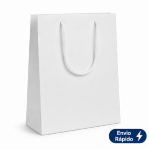 Kit 10 Sacolas Branca Embalagem Presente 20x16x9 Reforçada - Oferta na Shopee