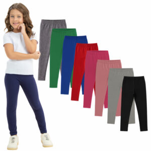 Kit 3 Calça Legging Cotton Uniforme Escolar Infantil Juvenil Menina Tamanho 1 ao 16 - Oferta na Shopee