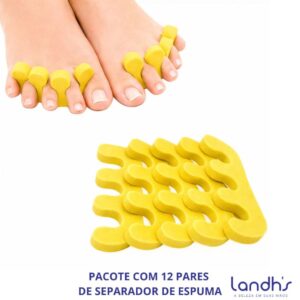 Kit com 12 Pares de Separadores de Dedos de Espuma - Oferta na Shopee
