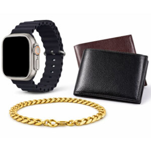 Kit Relógio Premium + Pulseira Dourada + Carteira de Couro Casual e Estilo Promoção - Oferta na Shopee