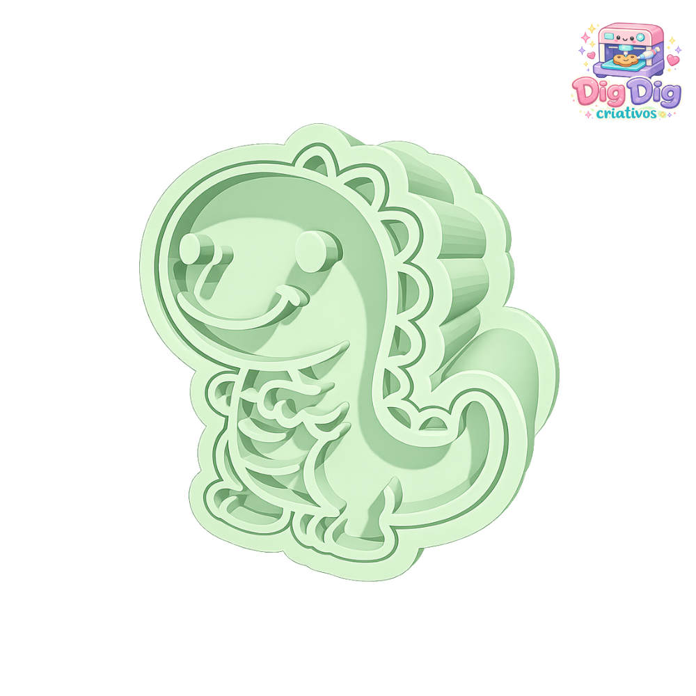 Modelador Ejetor Dinossauro para Brigadeiro, Doce, Docinhos Confeitaria - Dino 2 Peças Modelador Ejetor Dinossauro para Brigadeiro