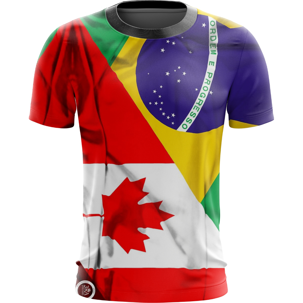 camisa camiseta brasil e canada países união camisa camiseta brasil e canada países união - Oferta na Shopee