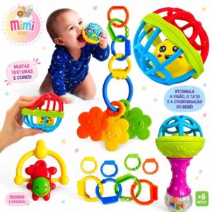 Mordedor para Bebe Sensorial Macio com Chocalho - Oferta na Shopee
