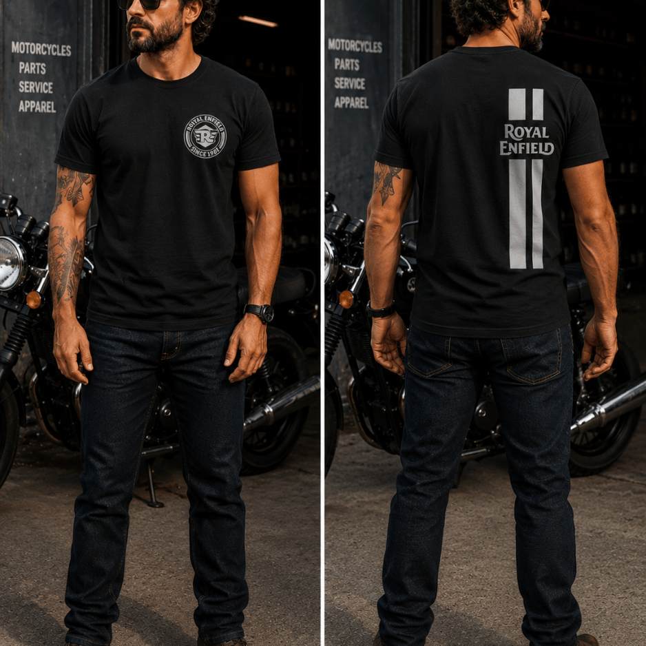 Camiseta Masculina Royal Enfield – Estampa Moto Aventura – Algodão Premium Camiseta Masculina Royal Enfield – Estampa Moto Aventura – Algodão Premium