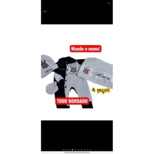 Kit Macacão Corinthians com Pé Reversível 4 Peças - Oferta na Shopee