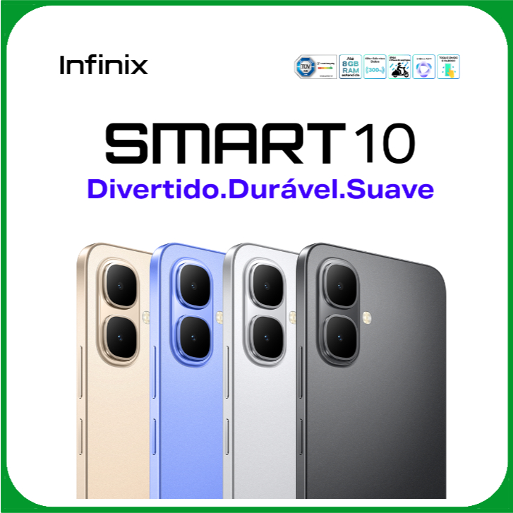 Smartphone Infinix Smart 10 4G X6725 Dual SIM de 64GB/128GB 3GB/4GB RAM de 6.67″ 8+2MP 8MP Smartphone Infinix Smart 10 4G X6725 Dual SIM de 64GB/128GB 3GB/4GB RAM de 6.67″ 8+2MP 8MP