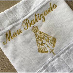 Toalhinha para batismo meu batizado bordada nossa senhora aparecida - Oferta na Shopee