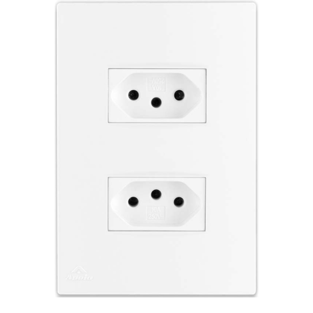Tomada dupla 10A 4×2 completo – Linha Lissê – 10 anos de garantia Tomada dupla 10A 4×2 completo – Linha Lissê – 10 anos de garantia