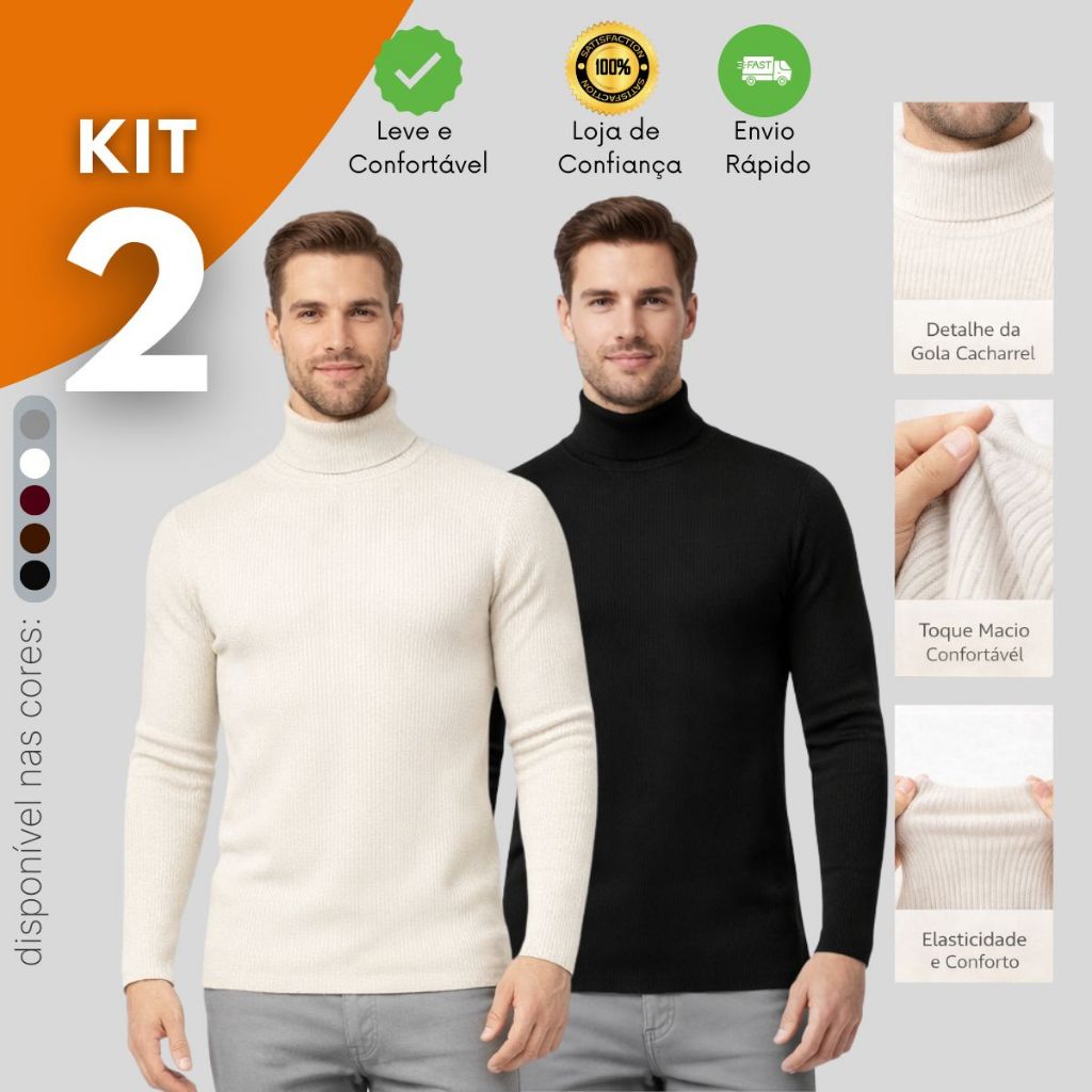 Kit 2 Blusa Cacharrel Masculina Canelada Kit 2 Blusa Cacharrel Masculina Canelada - Oferta na Shopee
