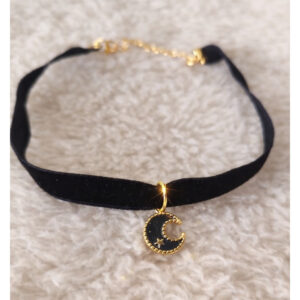 Choker gargantilha lua preta - ajustável - Oferta na Shopee
