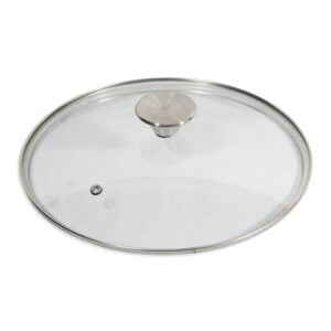 Tampa de Vidro Temperado com Saída de Vapor e Pomel Inox para Panelas - Oferta na Shopee