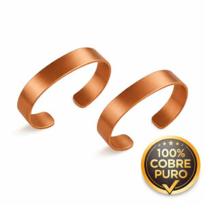 Kit 2 Pulseiras em Cobre Puro Lisas- Ajustável - Oferta na Shopee