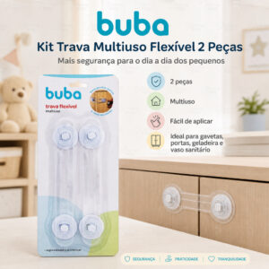Trava de Segurança Buba Original Multiuso Flexível 2 Peças Infantil - Oferta na Shopee