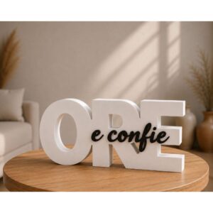 Esculturas Decorativas Minimalistas ORE e CONFIE Religioso Fé Casa Sala Rack Premium Luxo Moderno - Oferta na Shopee