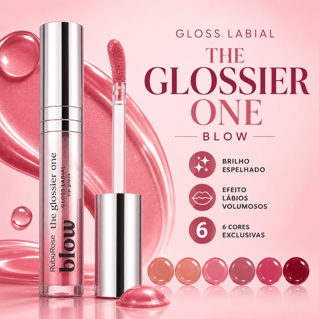 Gloss Labial The Glossier One Blow – Ruby Rose Brilho Intenso Transparente Efeito Espelhado 6 Cores Gloss Labial The Glossier One Blow – Ruby Rose Brilho Intenso Transparente Efeito Espelhado 6 Cores