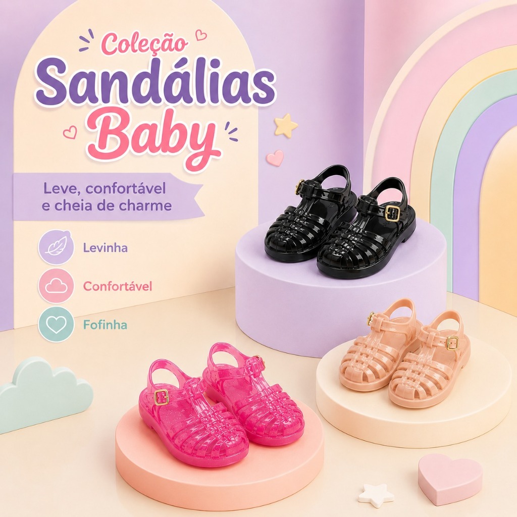 Sandália Infantil Papete Baby Super Confortável Dia A Dia Brincadeira Lançamento Pronta Entrega Sandália Infantil Papete Baby Super Confortável Dia A Dia Brincadeira Lançamento Pronta Entrega