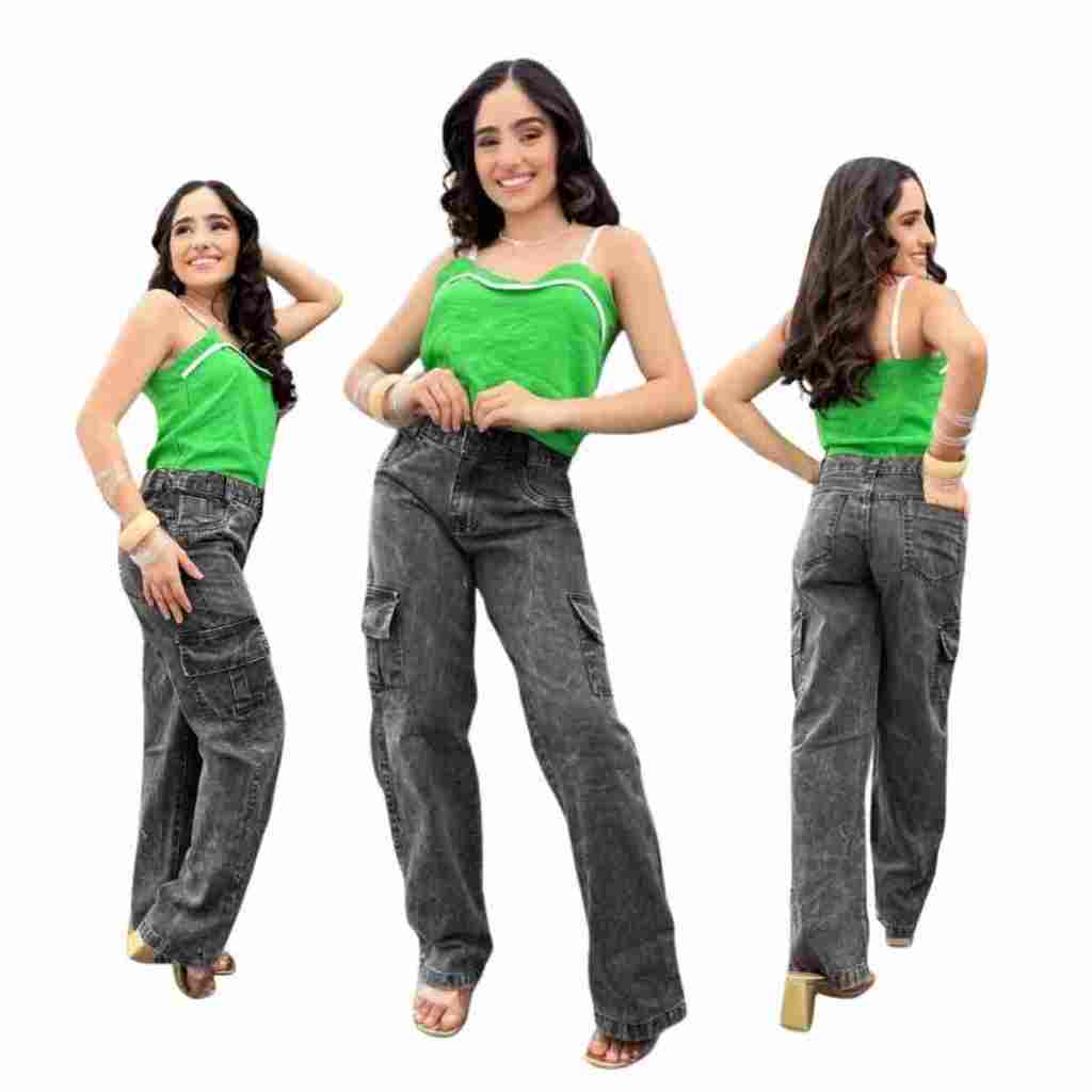 Calça Jeans Cargo grafite ajustável marmorizada Infantil Juvenil Feminina Grafite com Bolsos cargo Moda Blogueirinha Calça Jeans Cargo grafite ajustável marmorizada Infantil Juvenil Feminina Grafite com Bolsos cargo Moda Blogueirinha