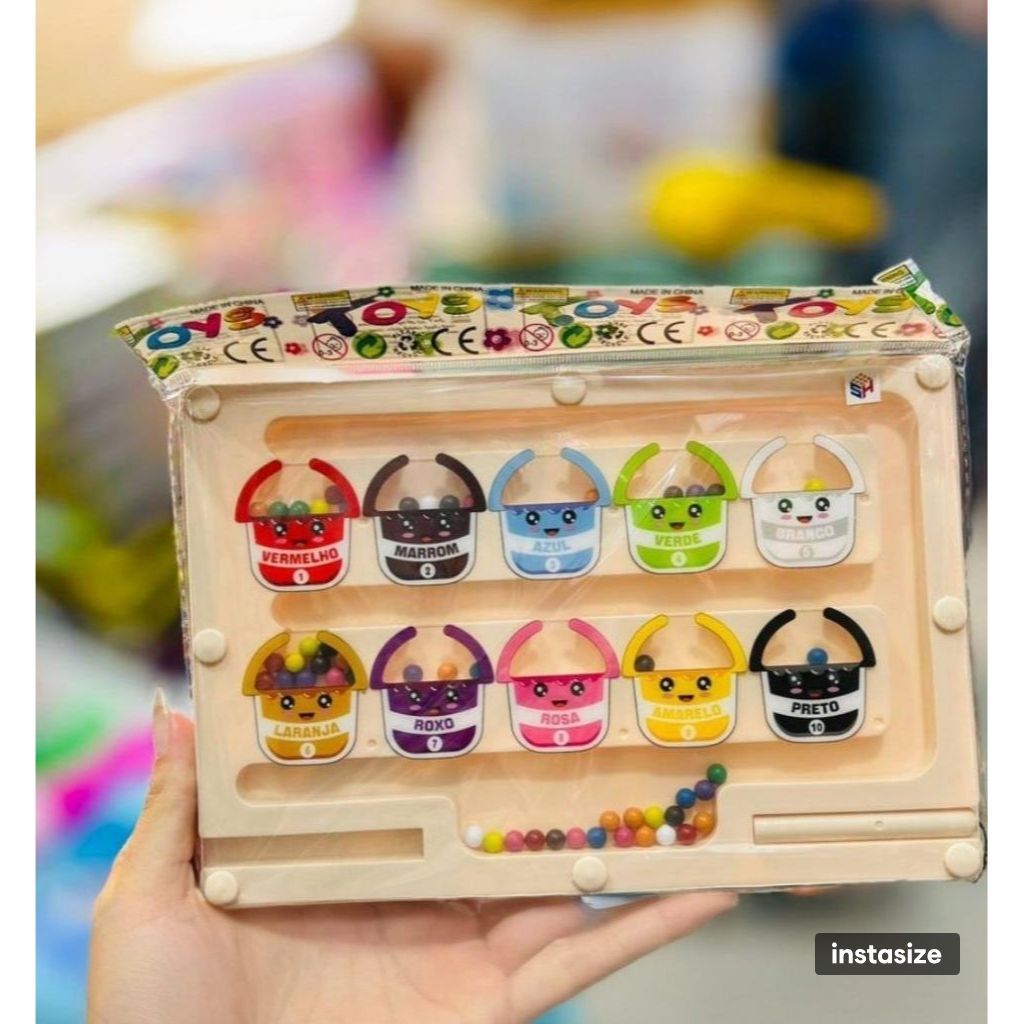Brinquedo Educativo Labirinto Das Cores Com Bastão Magnético Infantil Montessori Cordenação Motora Brinquedo Educativo Labirinto Das Cores Com Bastão Magnético Infantil Montessori Cordenação Motora - Oferta na Shopee