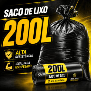 Saco de Lixo 200 Litros Reforçado Medida 90X100 Uso Comercial e Residencial Ótima Qualidade - Oferta na Shopee